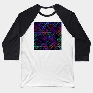 Neon Trippy EDM Festival Rave Pattern Baseball T-Shirt